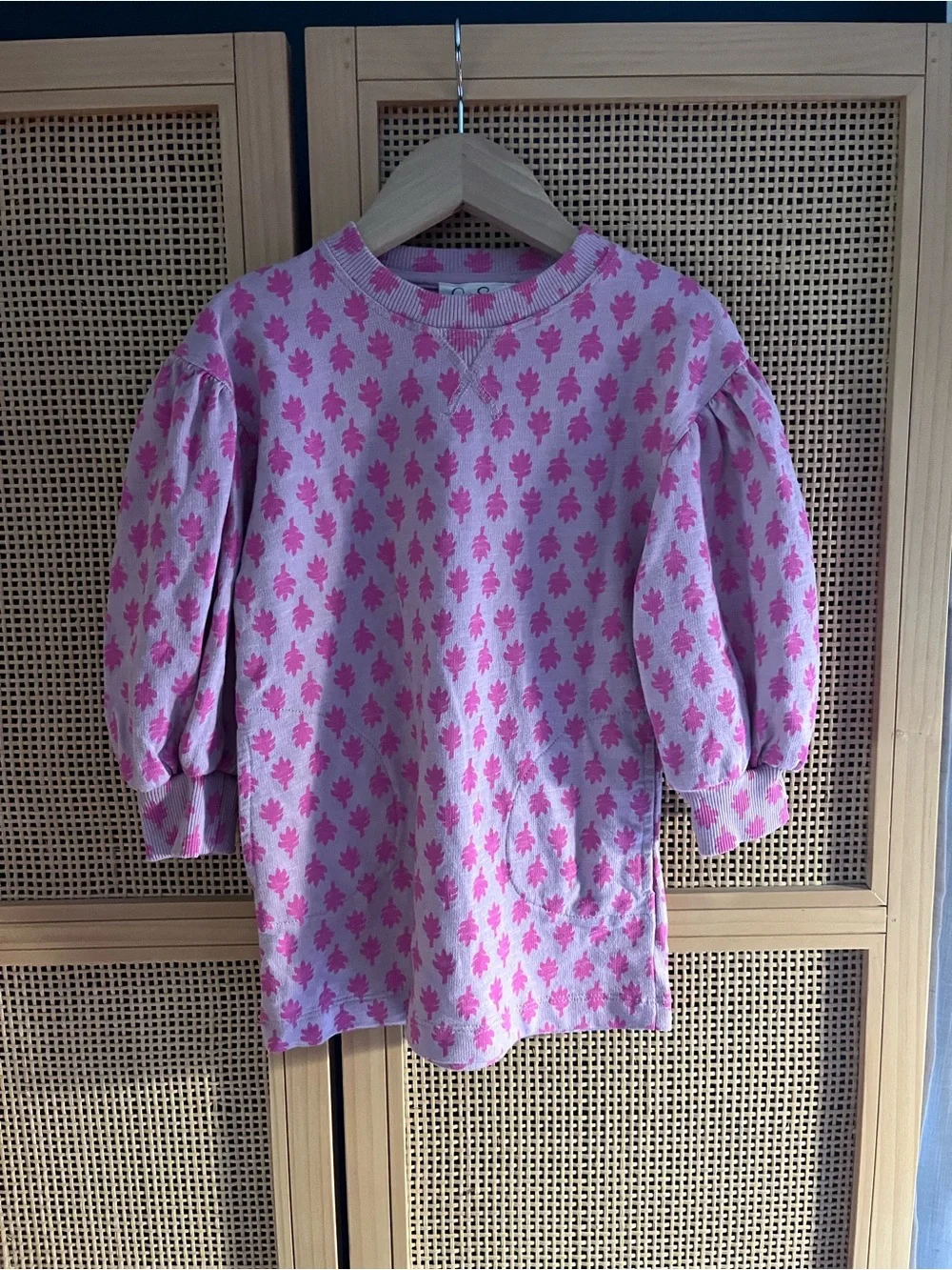 Jessica Simpson Pink Patterned Puff-Sleeve Dress 2T